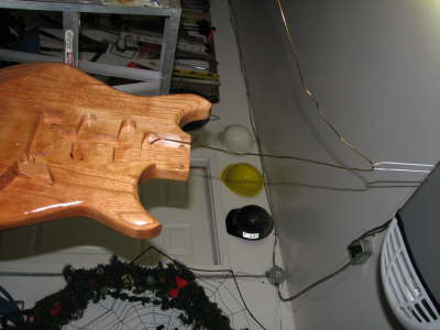 Shot of guitar with Spray Shellac 002